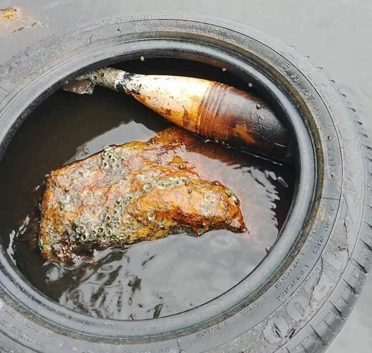 Fisherman Finds Rusty Mortar Bomb in Old Tire on Kelantan Beach