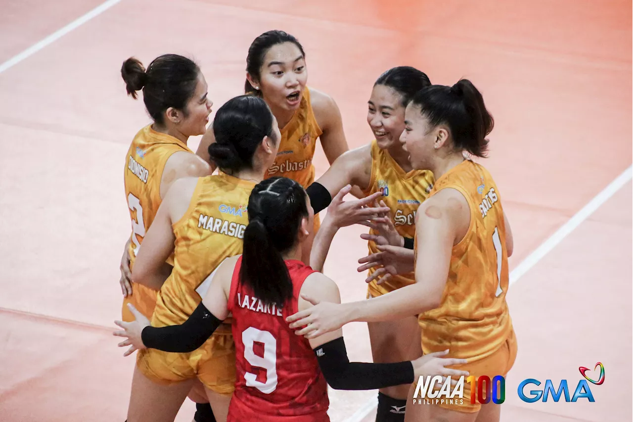 San Sebastian defends home court, beats Mapua in NCAA women's volleyball