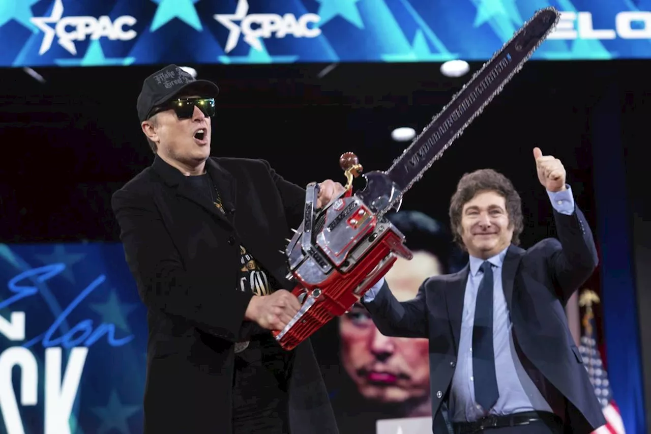 Musk waves a chainsaw and charms conservatives talking up Trump's cost-cutting efforts