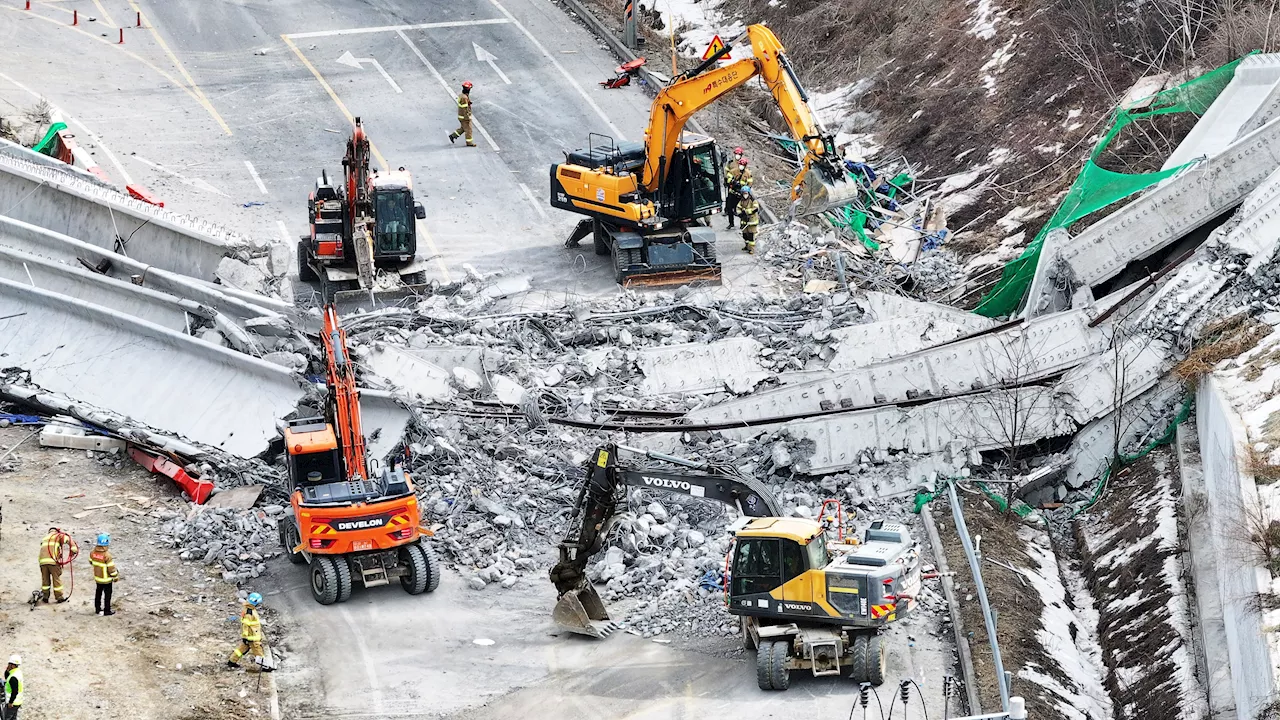 Derrumbe de un puente de carretera en Cheonan, Corea del Sur, con varios muertos