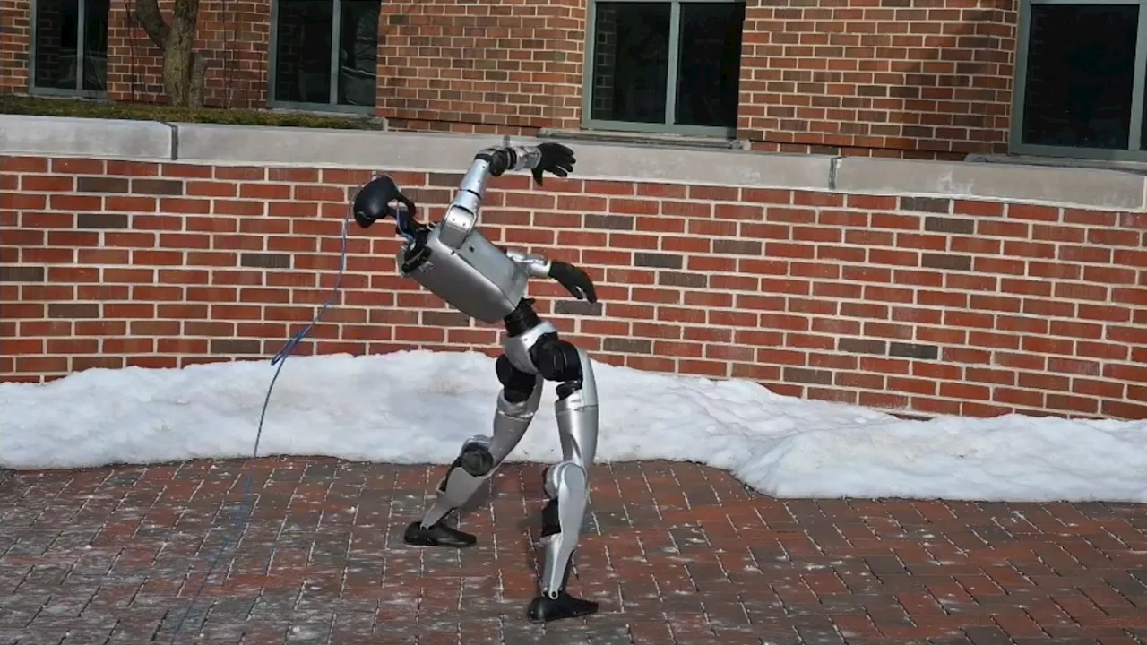 Humanoid robot rises from falls like rebels straight out of The Matrix movie