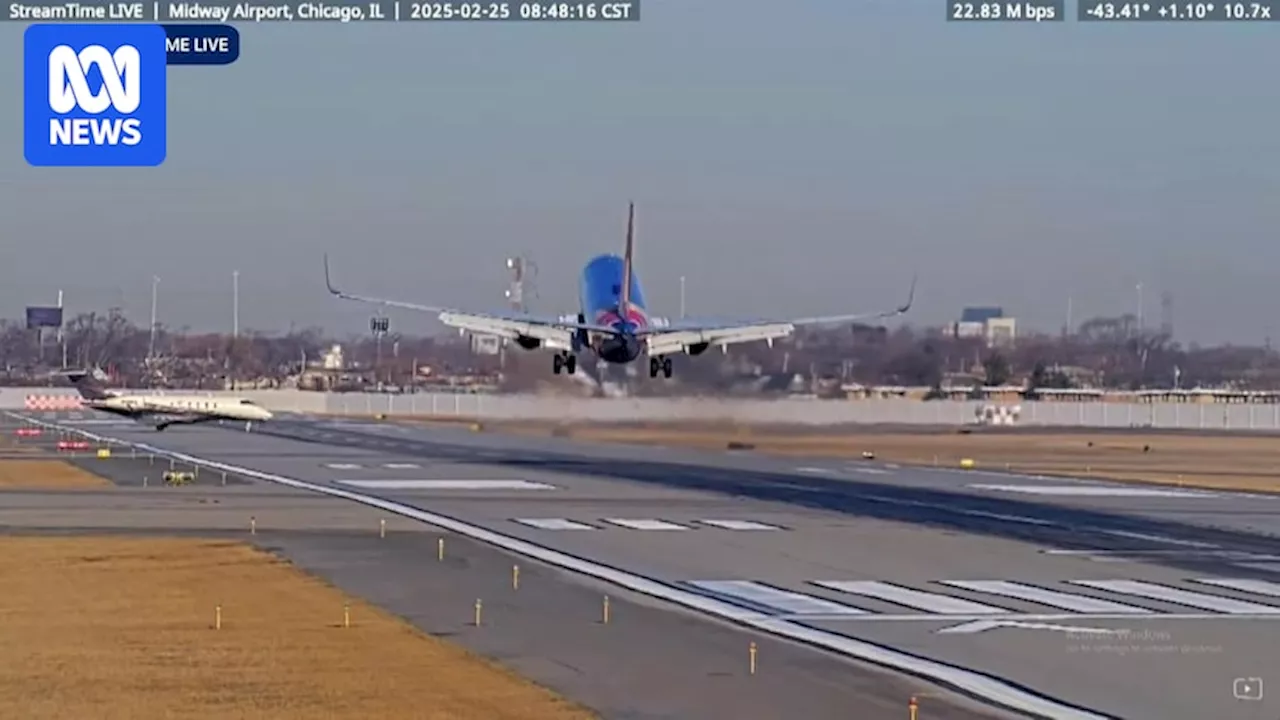 Southwest Airlines plane aborts landing to avoid collision with private jet at Chicago airport
