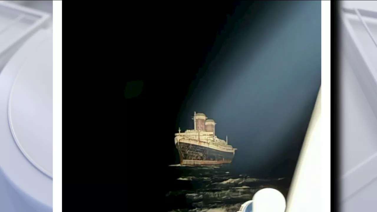 SS United States appears ghostly in photo from voyage to become artificial reef