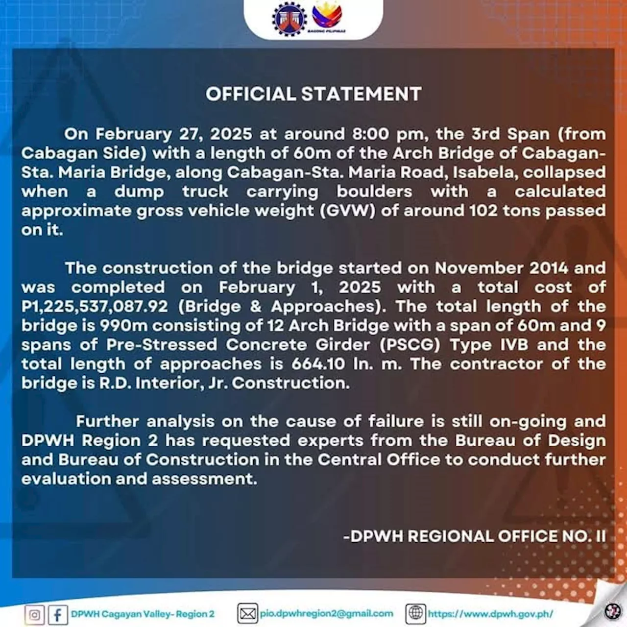 DPWH probing Isabela bridge collapse