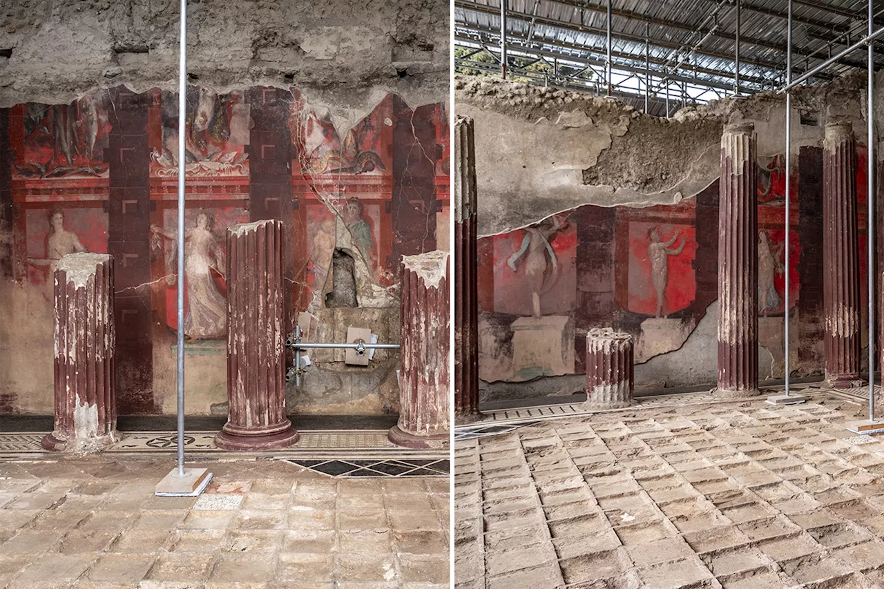 Never-before-seen series of ancient paintings dug up in Pompeii provide clues on rituals tied to Greek god