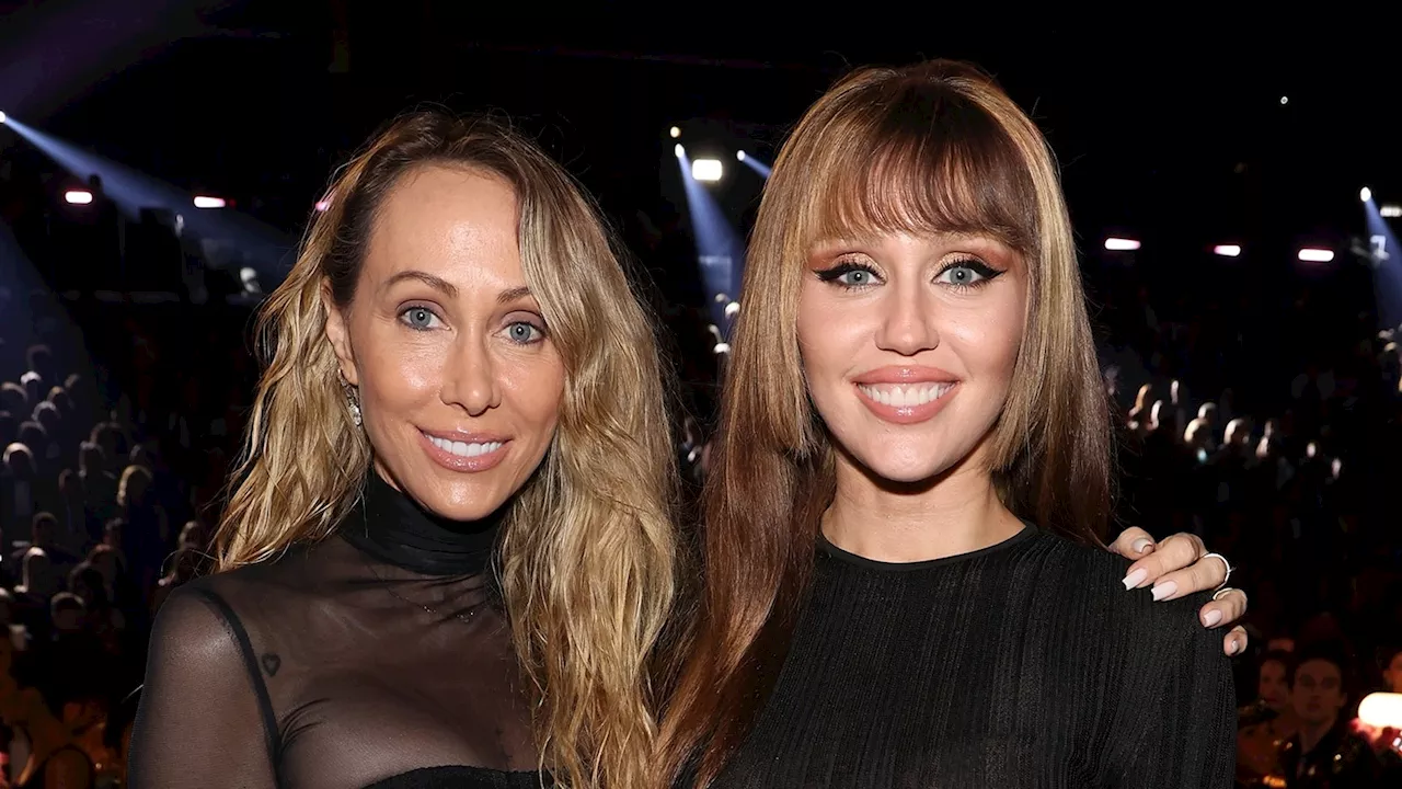 Miley Cyrus and Tish Cyrus Shine in Sheer Dresses at the 2025 Grammys