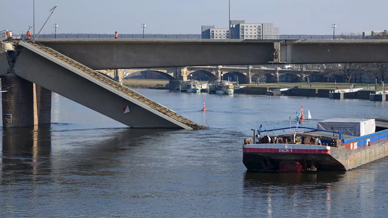 Dresden: Freie Fahrt für Schiffe auf der Elbe nach Einsturz der Carolabrücke