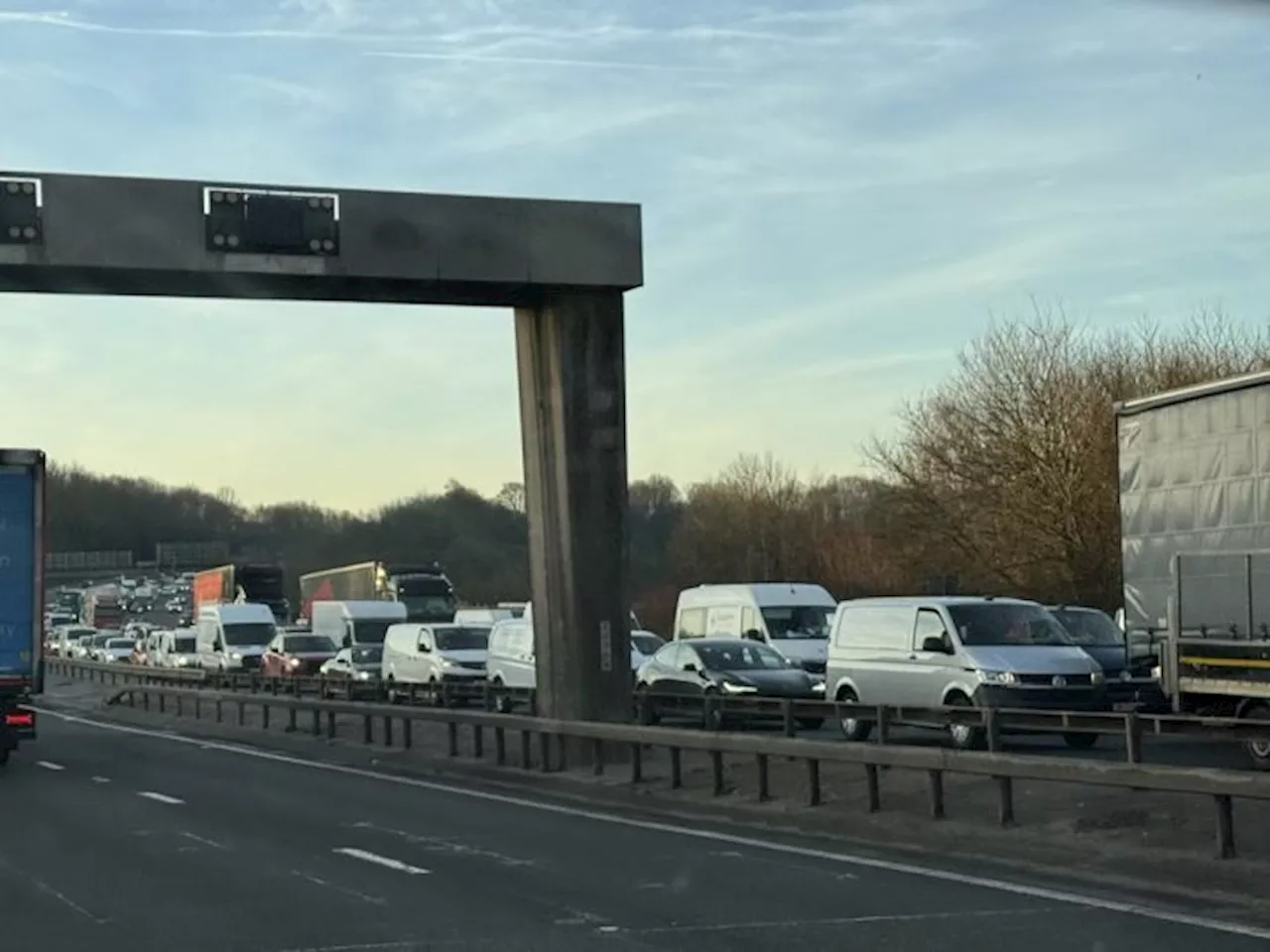 M6 Northbound Delays Near Junction 31 in Preston