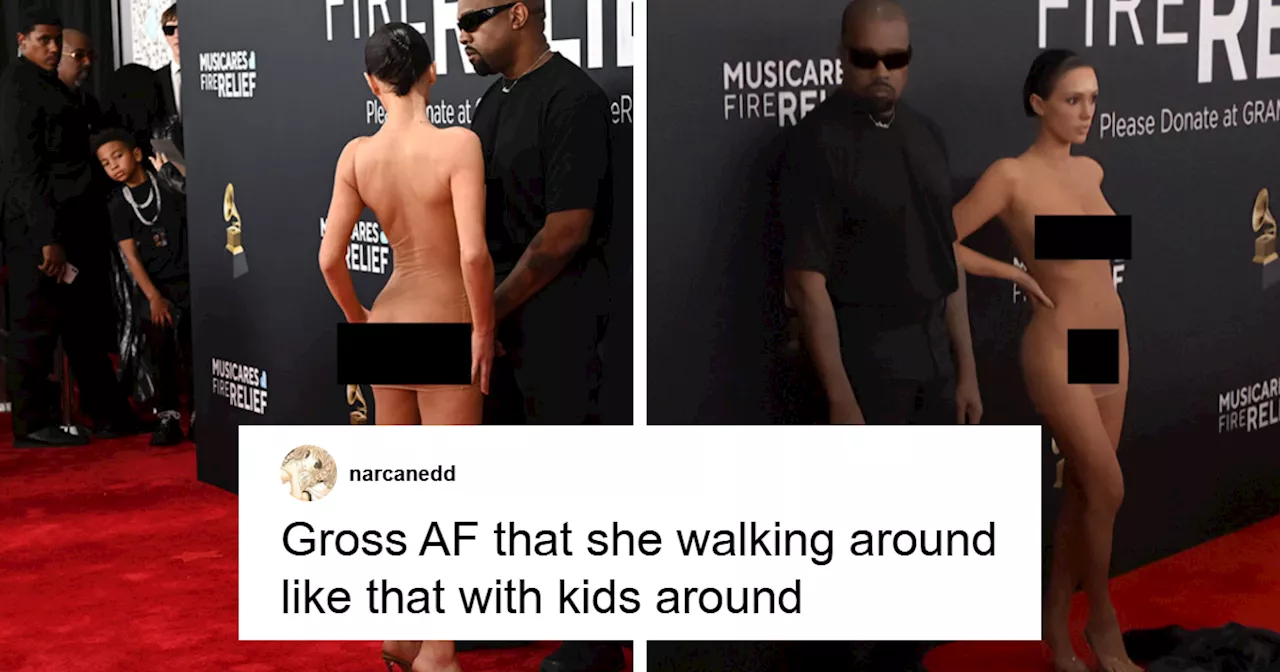 People Are Outraged After Boy Is Caught Staring At Bianca Censori's 'Inappropriate' Grammys Look