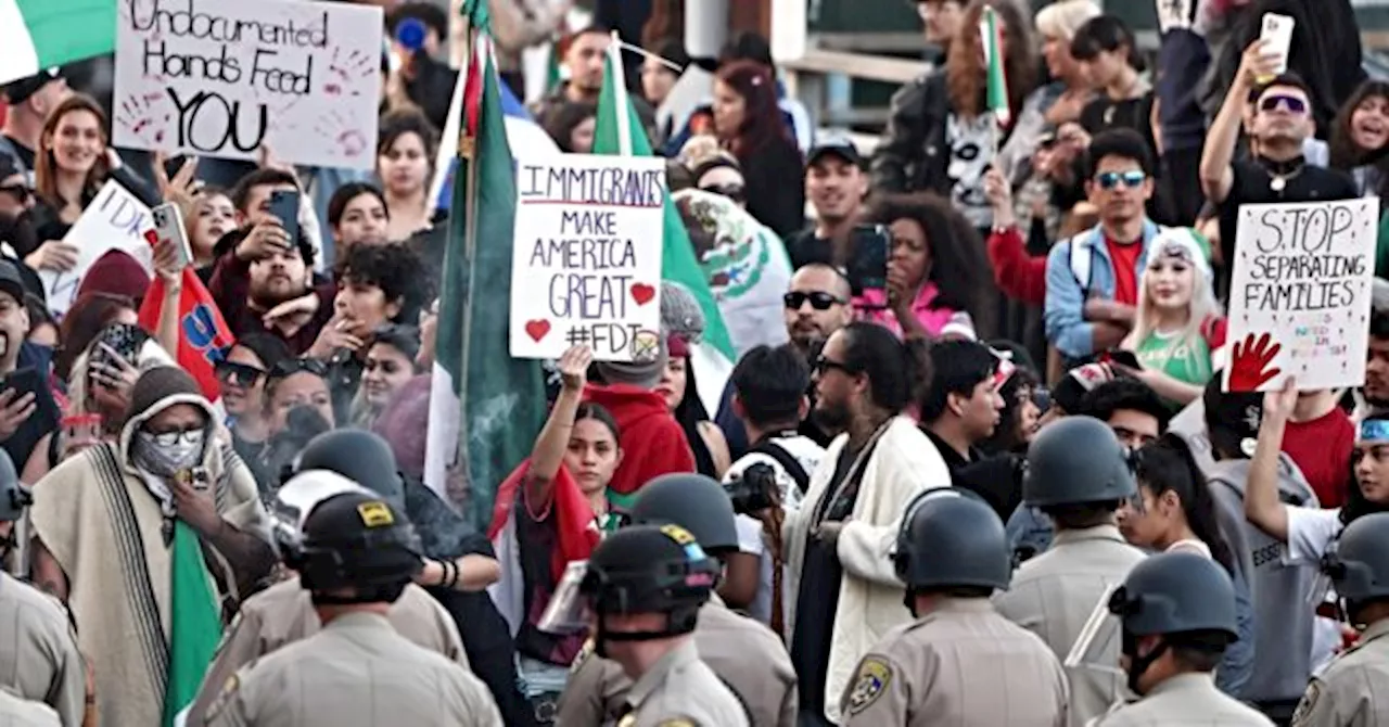 Protesters Against ICE Raids Clash With Police in Los Angeles