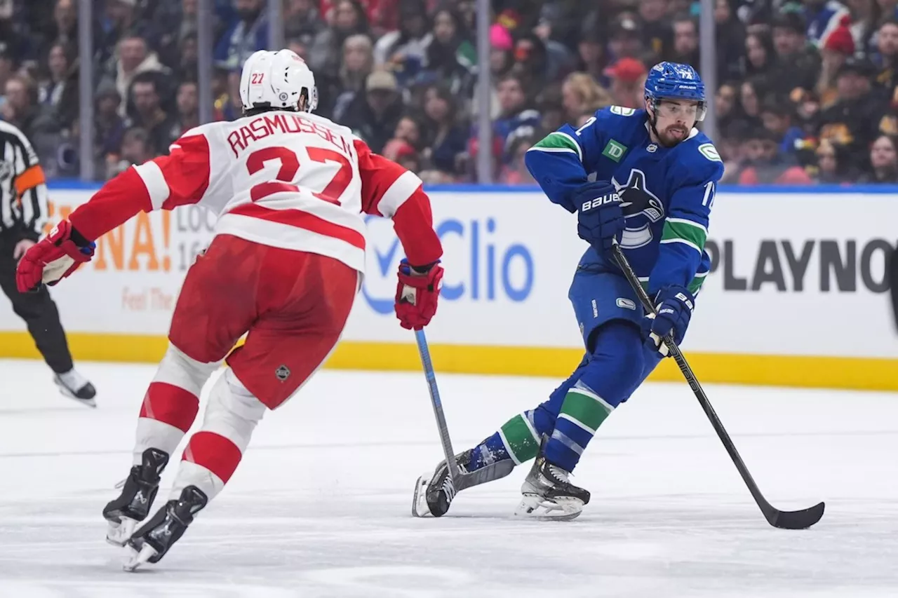 DeBrincat's OT Goal Leads Red Wings Past Canucks