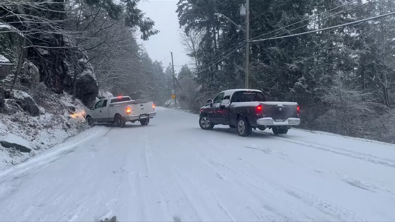 Heavy Snow Causes Hazardous Driving Conditions in Nanaimo