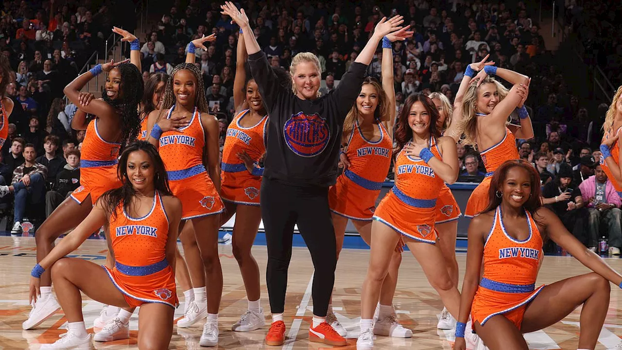 Amy Schumer hilariously recreates Trainwreck dance with Knicks cheerleaders 10 years after comedy...