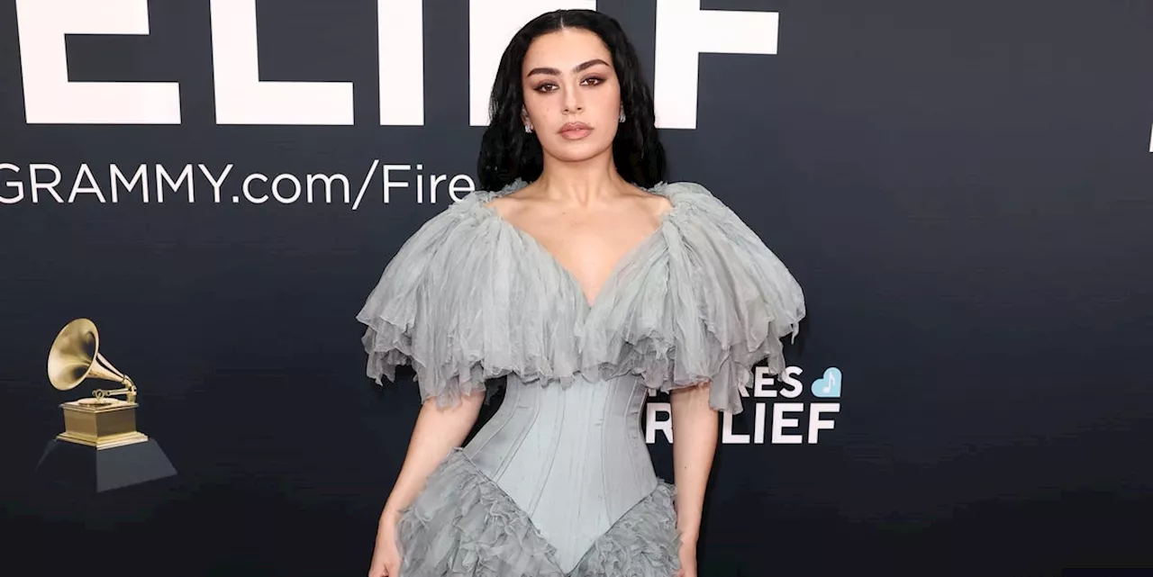 Charli XCX Shines in Elegant Gray Gown at the Grammys