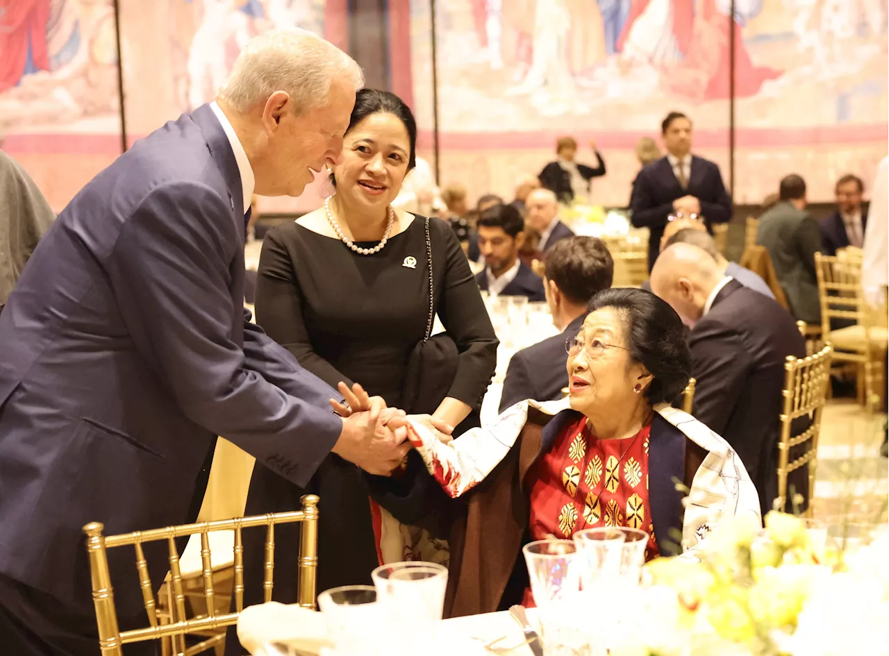 Megawati Berbincang Akrab dengan Al Gore di Jamuan Makan World Leaders Summit on Children's Rights