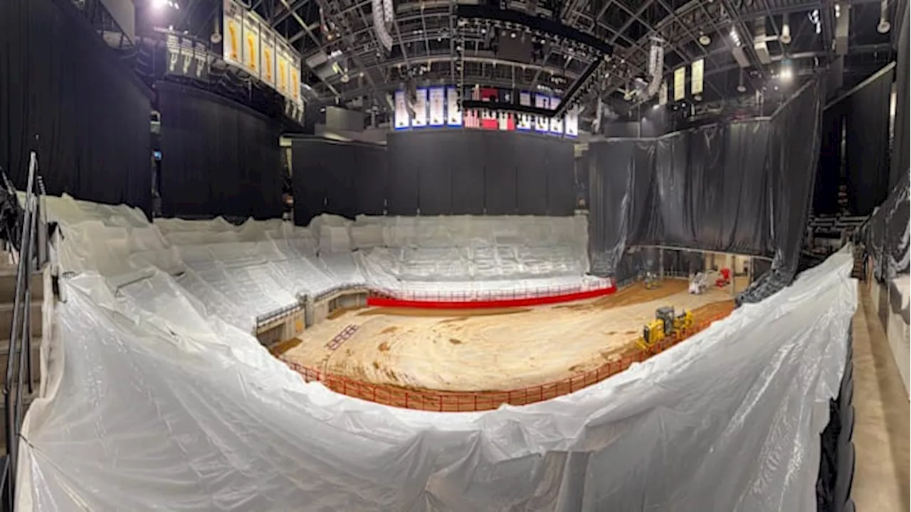 San Antonio Stock Show & Rodeo has laid more than 2,000 tons of dirt in the Frost Bank Center