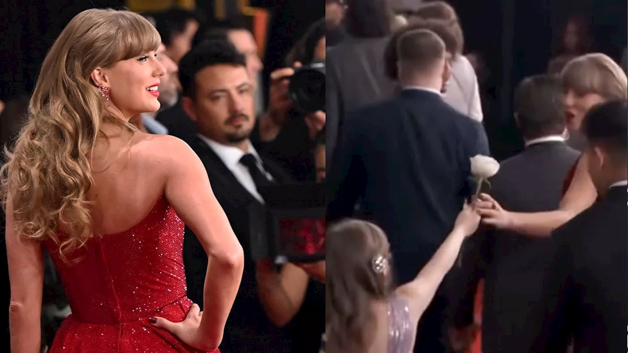 Taylor Swift Gives Adorable High-Fives to Mini Fans at the 2025 Grammys