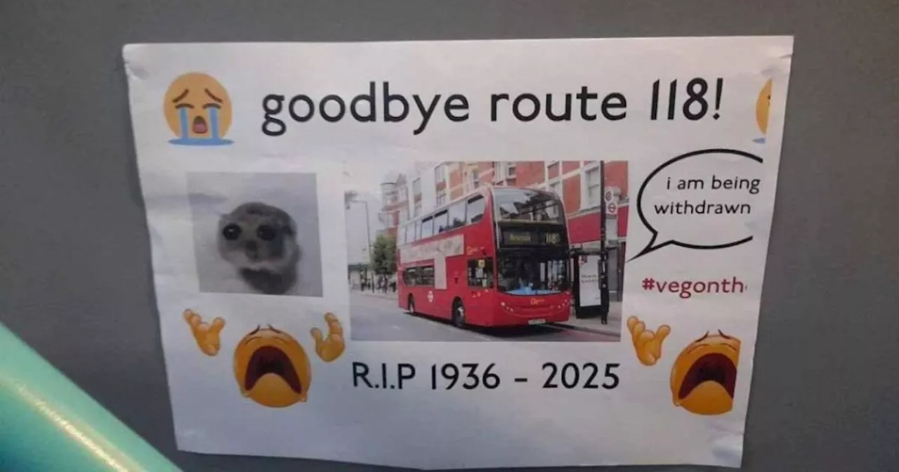 London bids farewell to iconic 118 bus route after 88 years