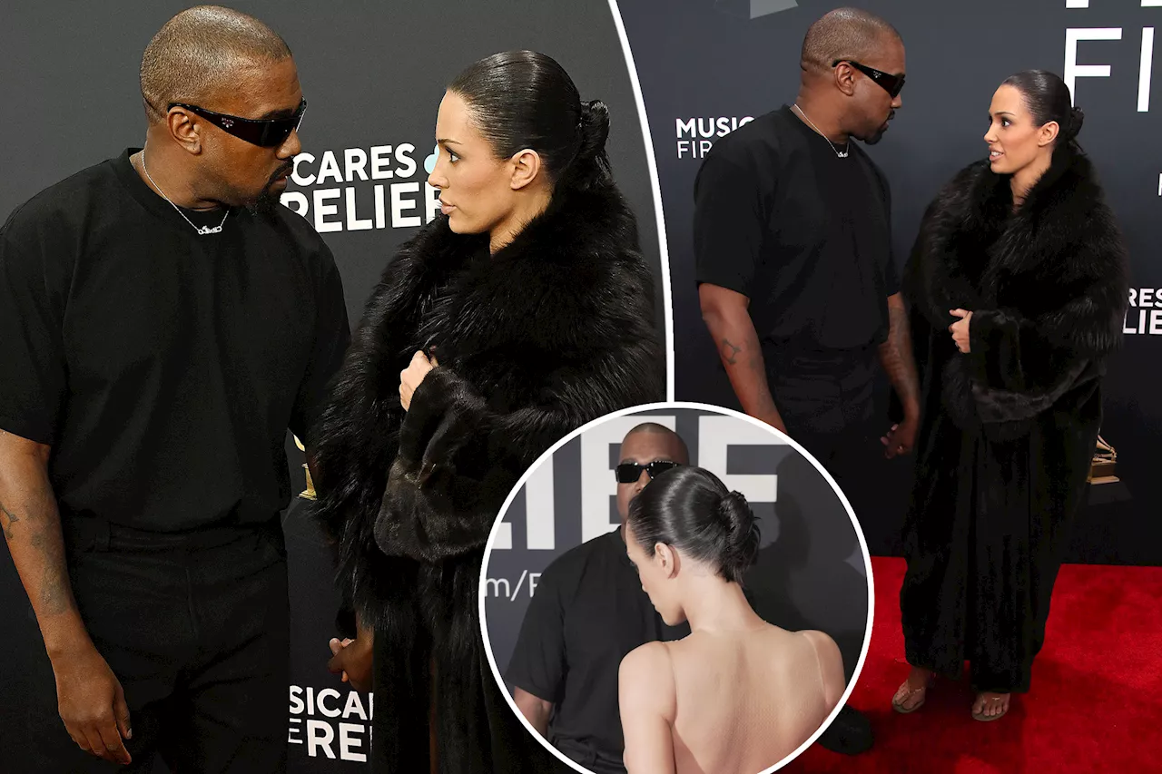 What Kanye West said to Bianca Censori before she dropped coat on Grammys red carpet: lip reader