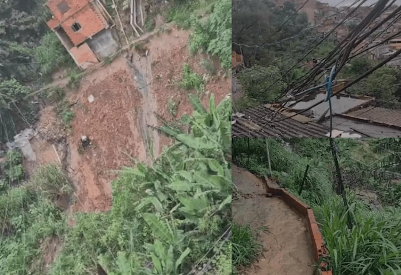 Deslizamento de terra atinge comunidade do Morro do Socó, em Osasco, na Grande São Paulo