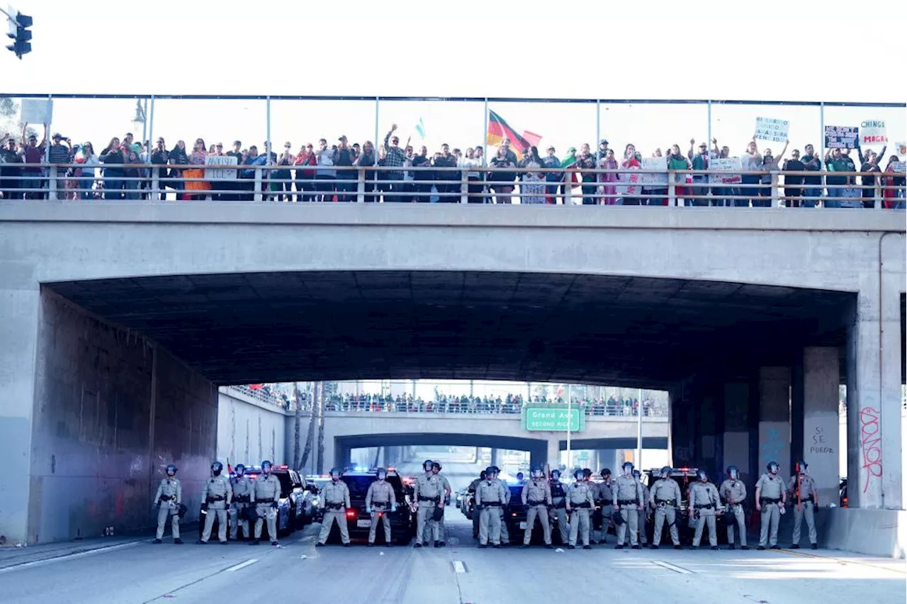 Immigration Reform Protesters Shut Down Major Los Angeles Freeway