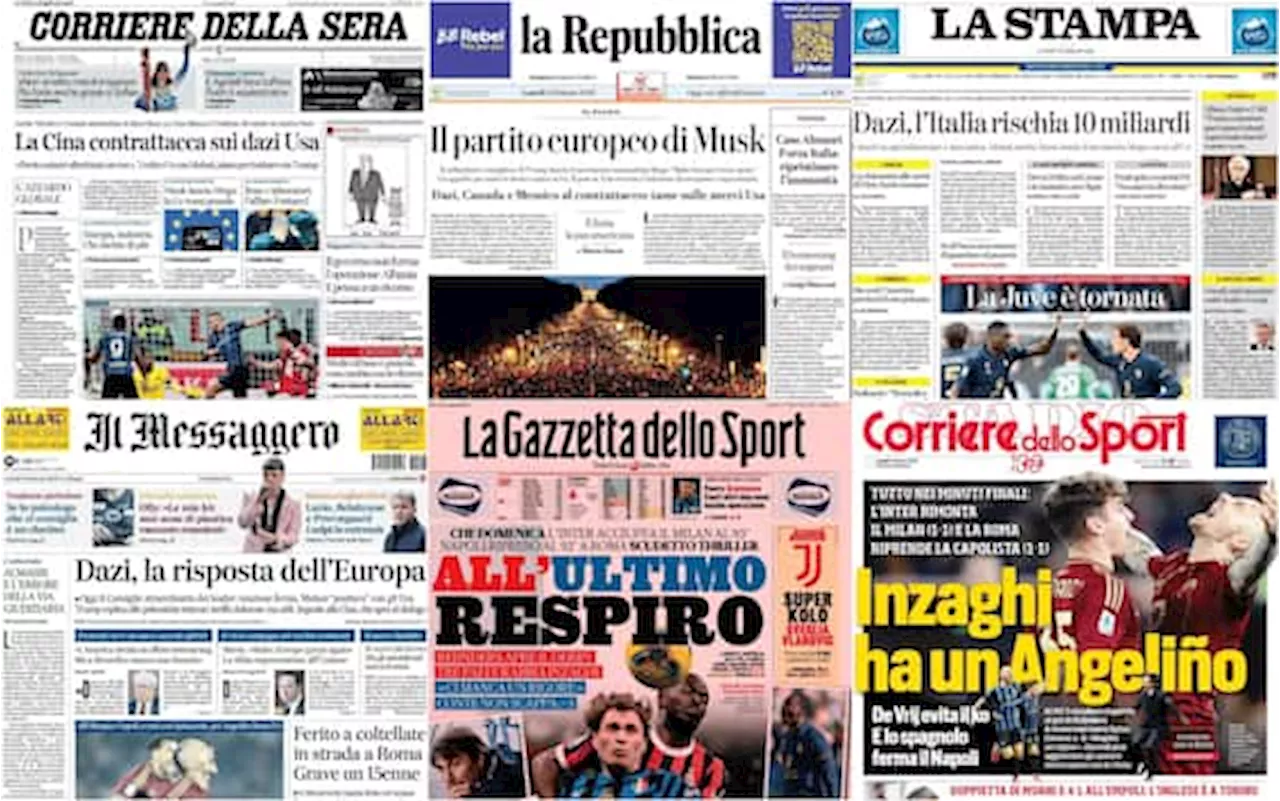 Le prime pagine dei quotidiani di oggi 3 febbraio: la rassegna stampa