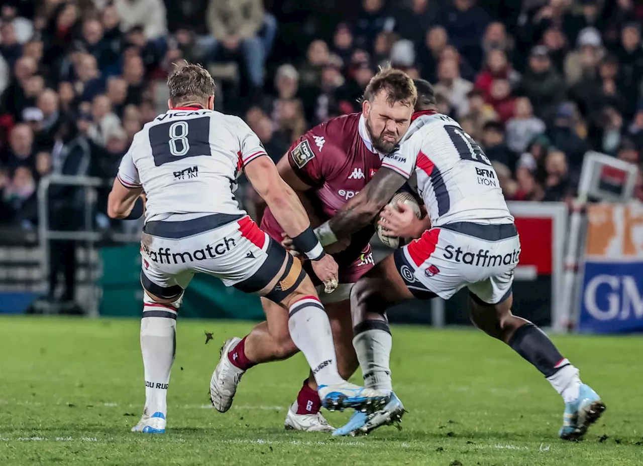 Union Bordeaux-Bègles (UBB) : saison terminée pour Carlü Sadie, 6 à 8 semaines d’absence pour Tevita Tatafu