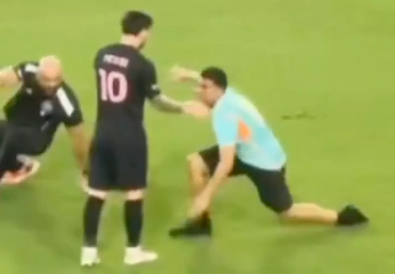 Messi Fan Evade Bodyguard for Embrace During Inter Miami Friendly