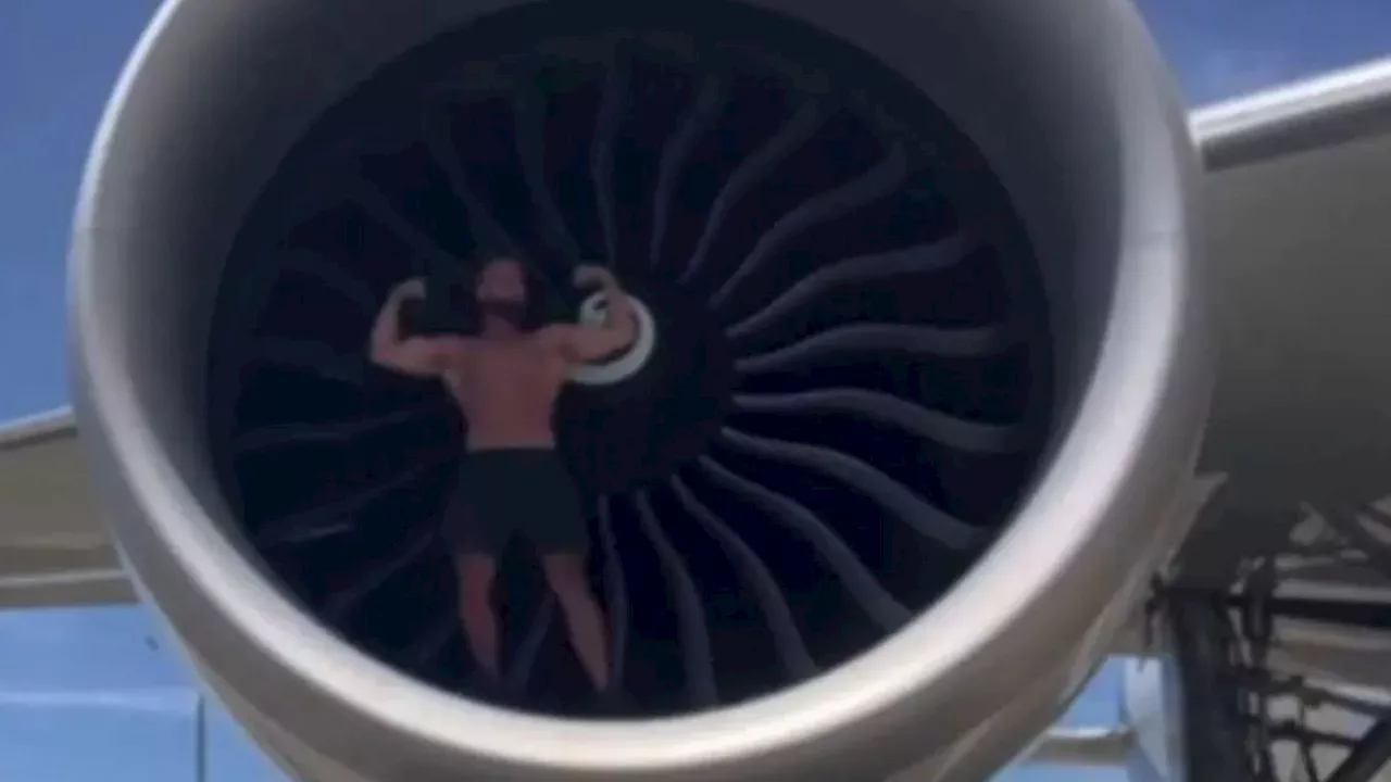 Bodybuilder Does Push-Ups in Plane Engine for Viral Video, Sparks Backlash