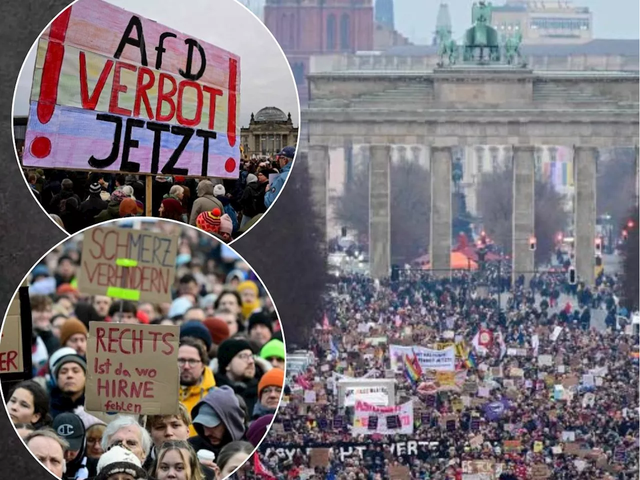 Großdemonstration gegen AfD-Zusammenarbeit in Berlin