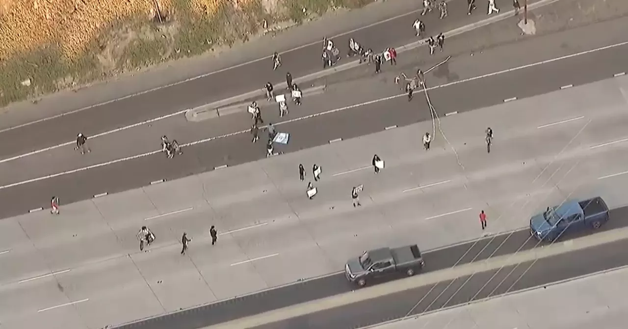 Immigration rights protest near Chicano Park spills onto I-5