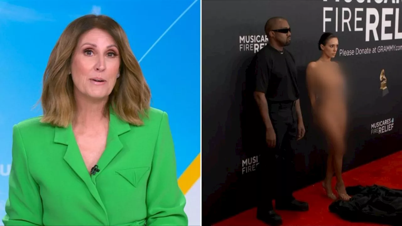 Sunrise Host Expresses Concern for Kanye West's Wife After Naked Grammy Dress