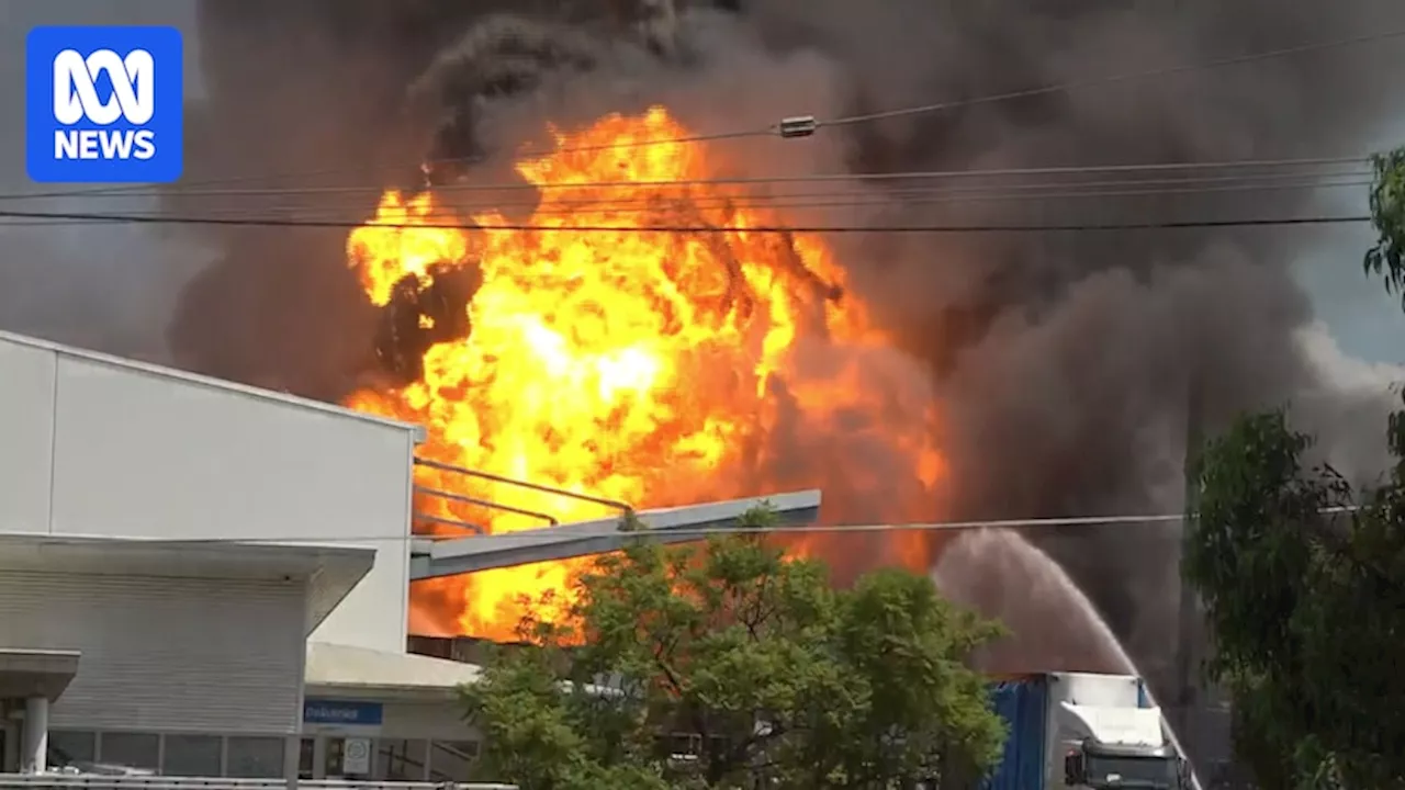 Firefighters battle large fire in Sydney's St Marys with local residents evacuated and paramedics on the scene