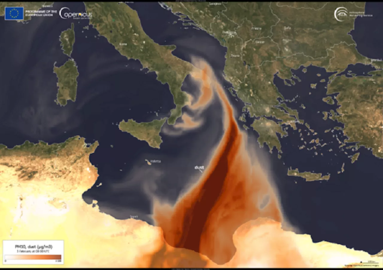 Nube di Sabbia Sahariana Coperta il Sud Italia