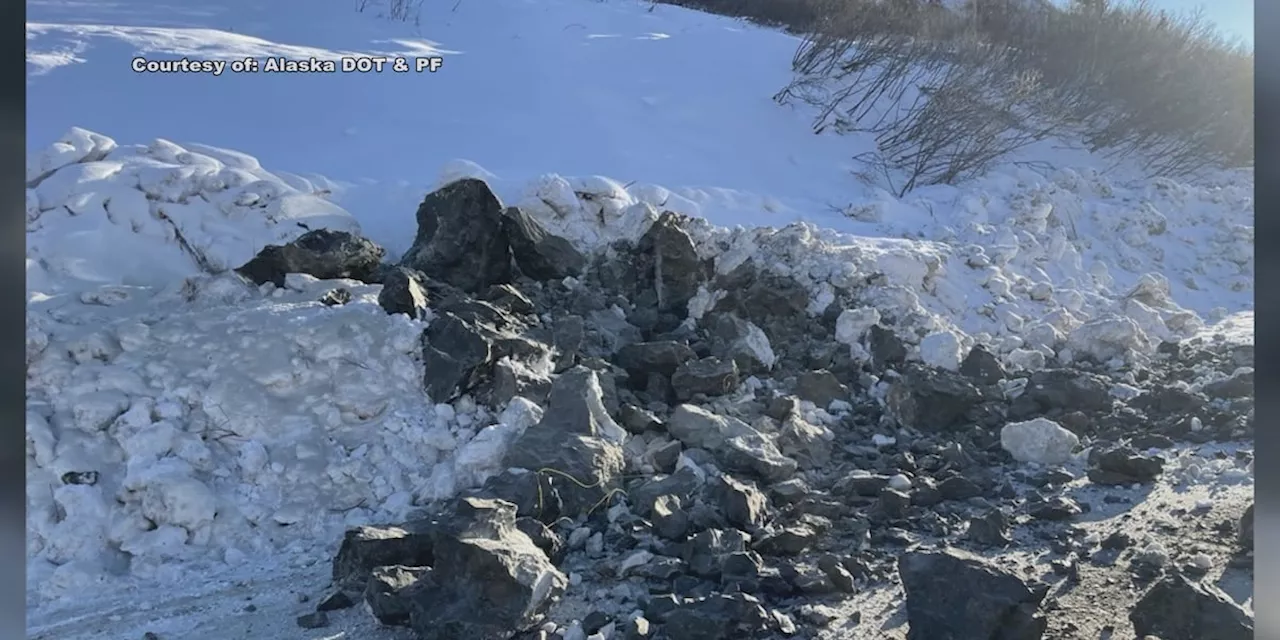 Boulder that has been plaguing Parks Highway near Milepost 219 is no more