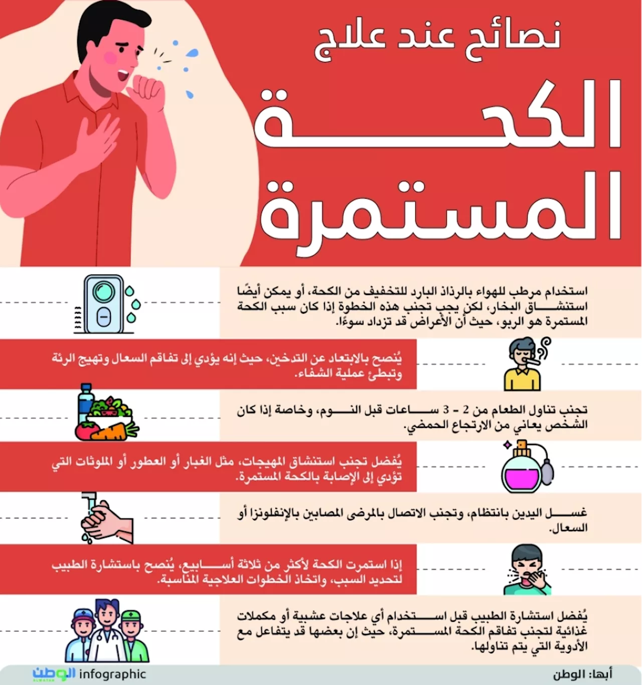 نصائح عند علاج الكحة المستمرة