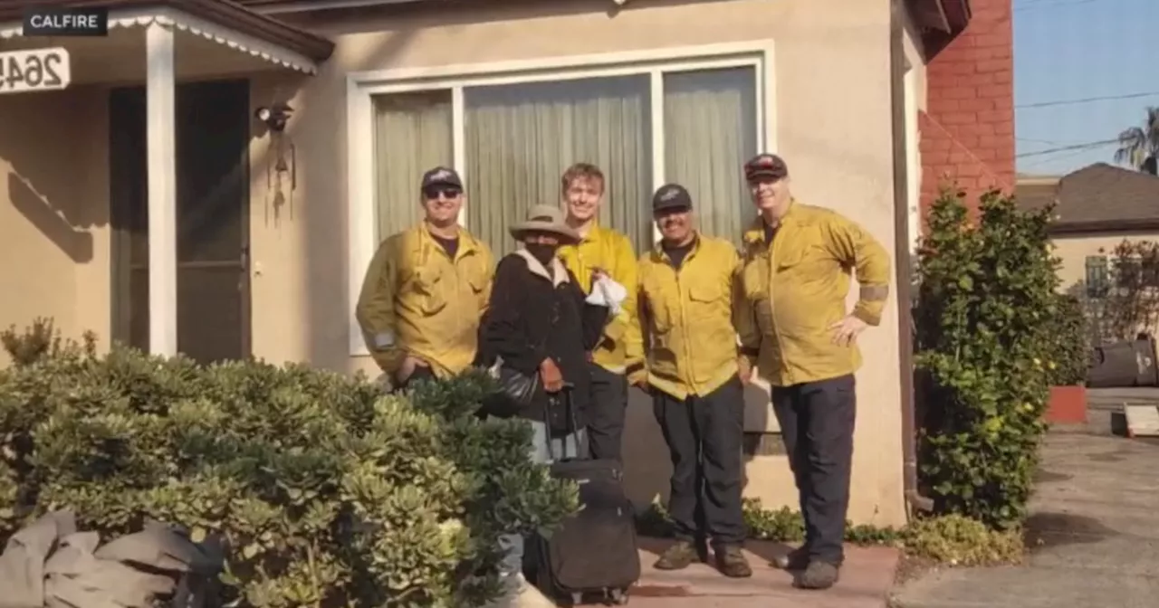 Eaton Fire Survivor Thanks Riverside County Firefighters for Saving Her Home