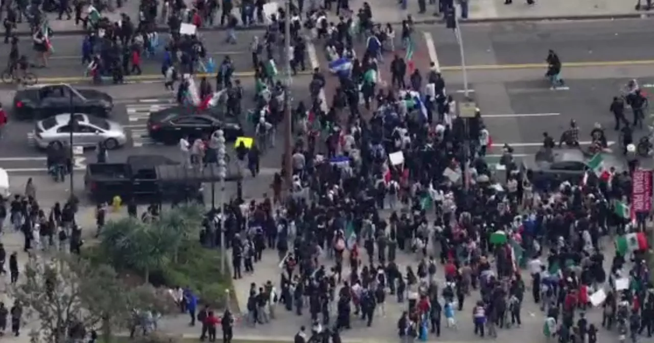 High School Students Join Protests Against Trump's Immigration Policies in Los Angeles