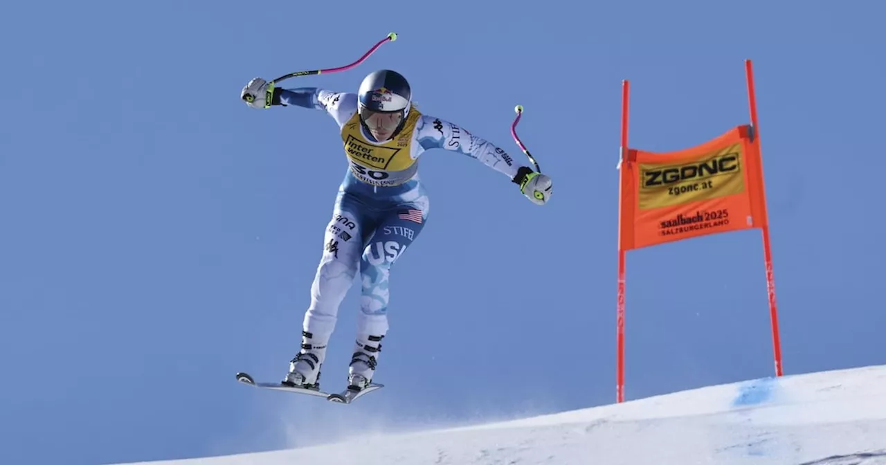 Lindsey Vonn's new titanium knee holds up fine in her 1st training run at the skiing worlds