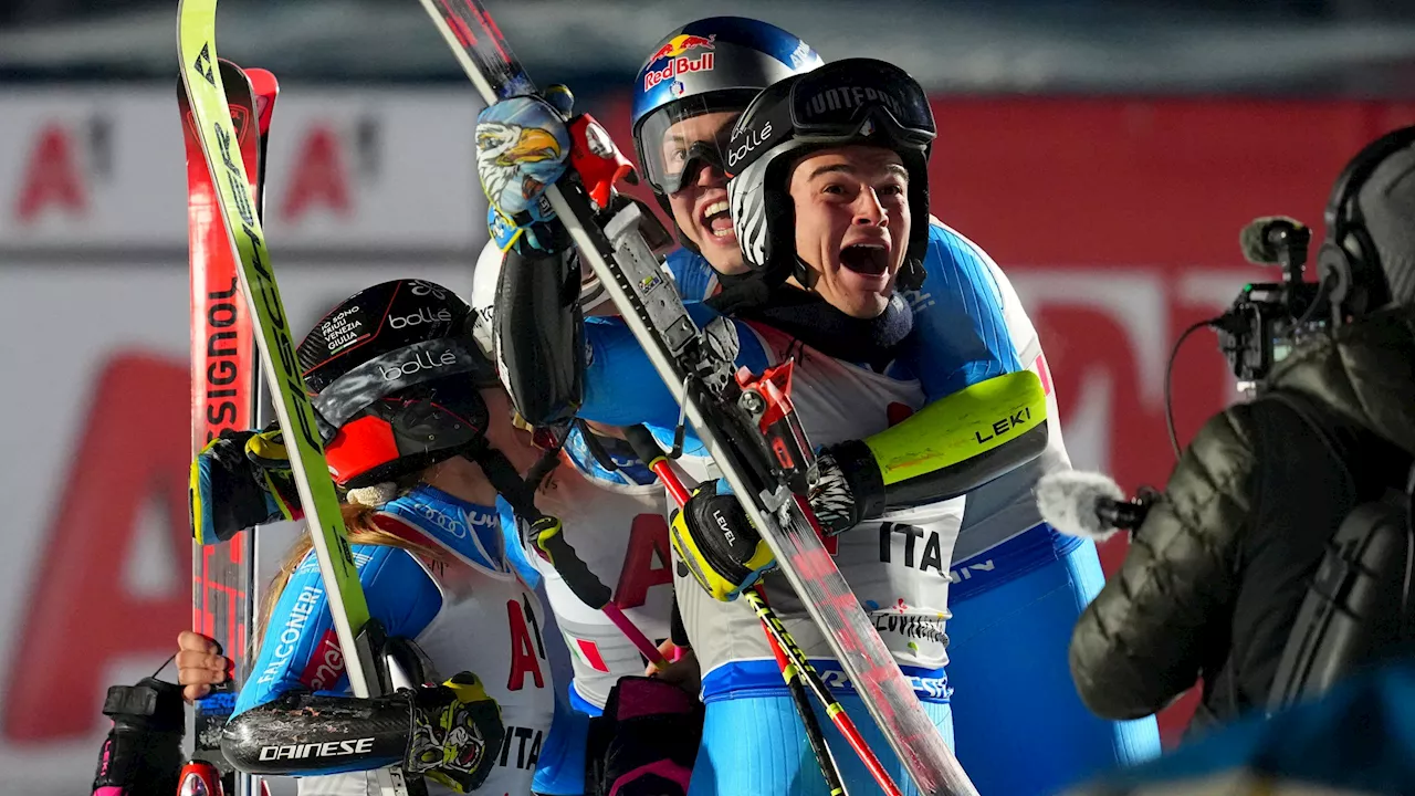 Italia verso l'oro nel parallelo a squadre misto ai Mondiali di sci