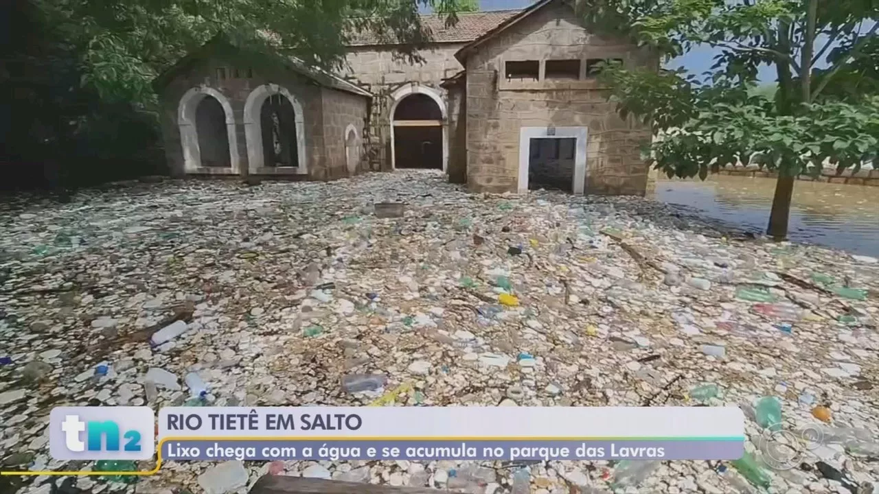 Volume do Rio Tietê está cinco vezes acima do considerado normal em Salto; FOTOS