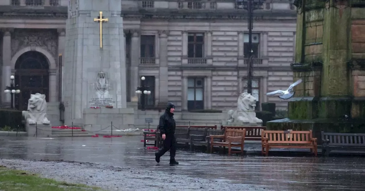 Yellow weather warning for heavy rain issued for Glasgow and surrounding areas