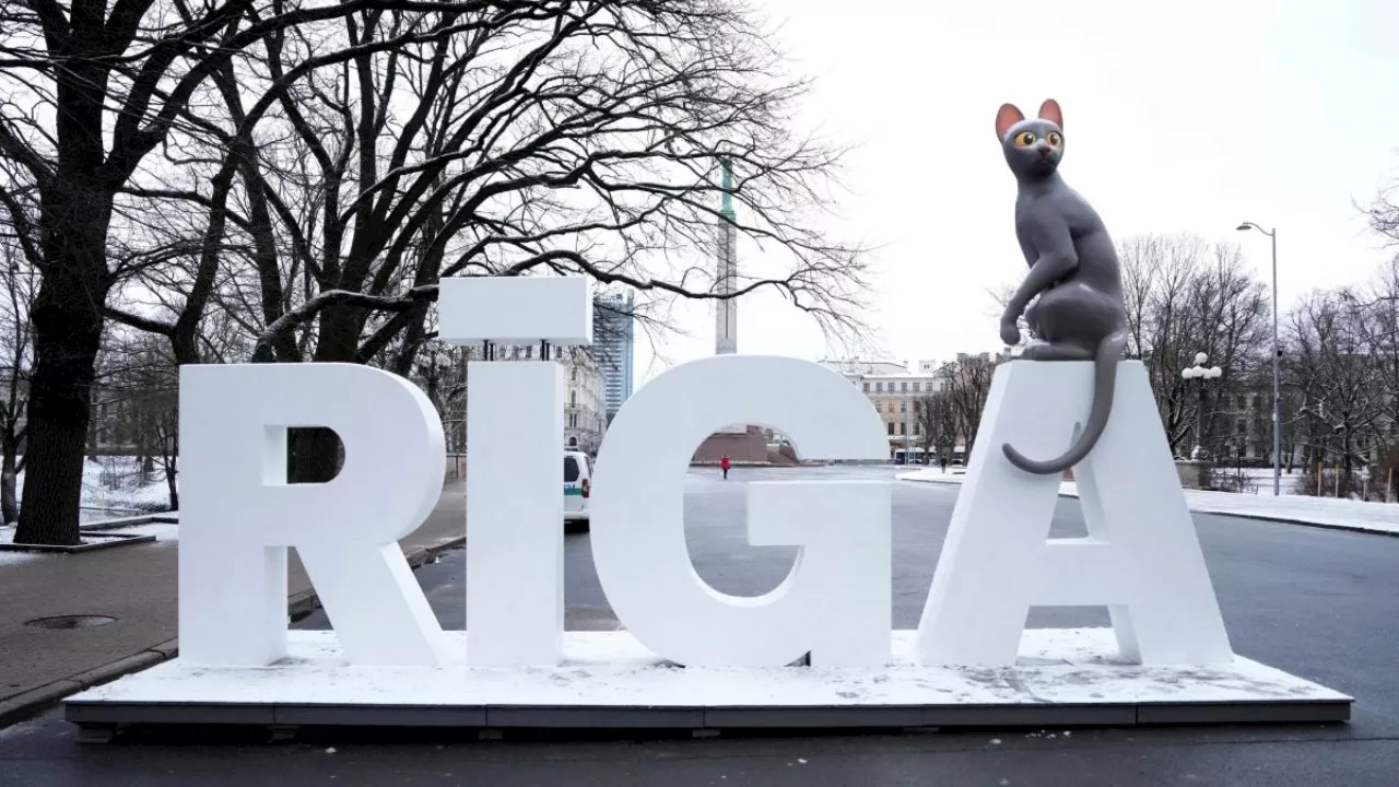 Tierna estatua del gatito de Flow “aparece” en capital de Letonia