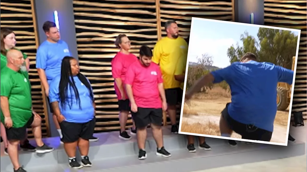 The Biggest Loser Teilnehmer Jonas verärgert sich und tritt eine Palette um