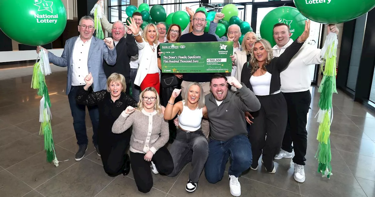 'I nearly died with shock!' - Family syndicate celebrate life-changing Lotto win