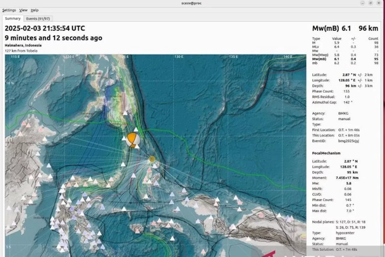 Gempa M 6,2 Mengguncang Morotai Maluku Utara