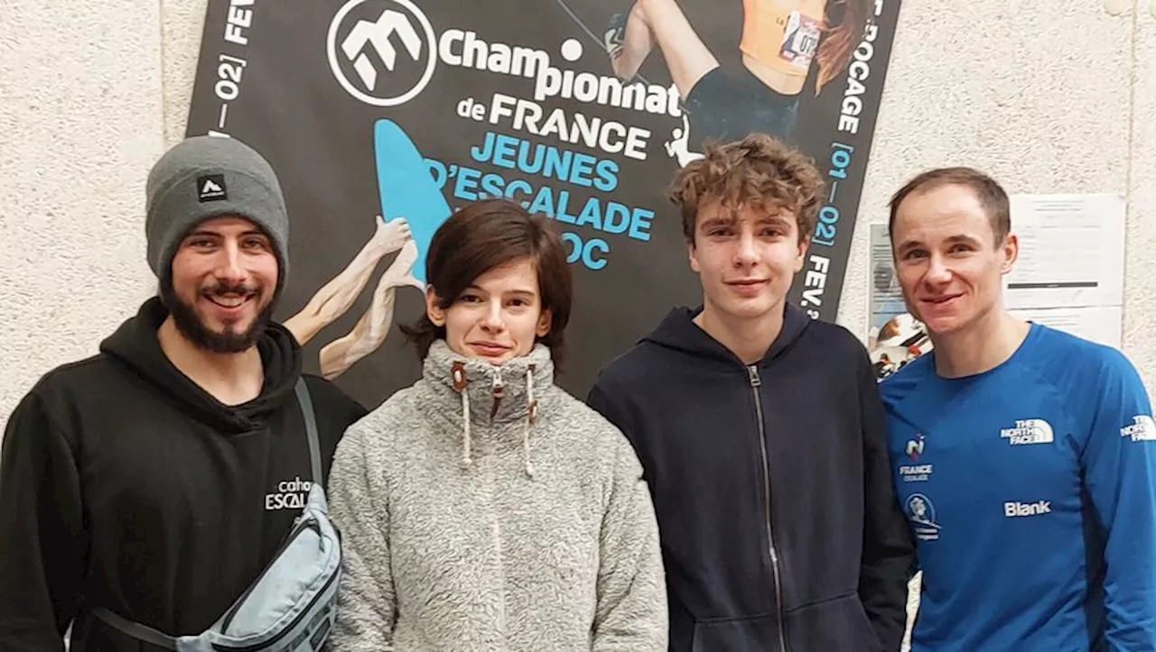 Deux jeunes grimpeurs de Cahors Escalade au championnat de France