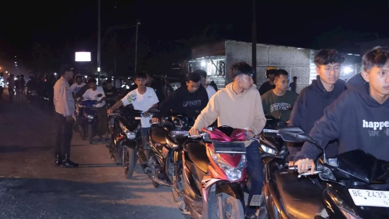 Nyebur Sawah hingga Tabrak Petugas, Polisi Sita 292 Sepeda Motor Terlibat Balap Liar di Jalinsum Pringsewu