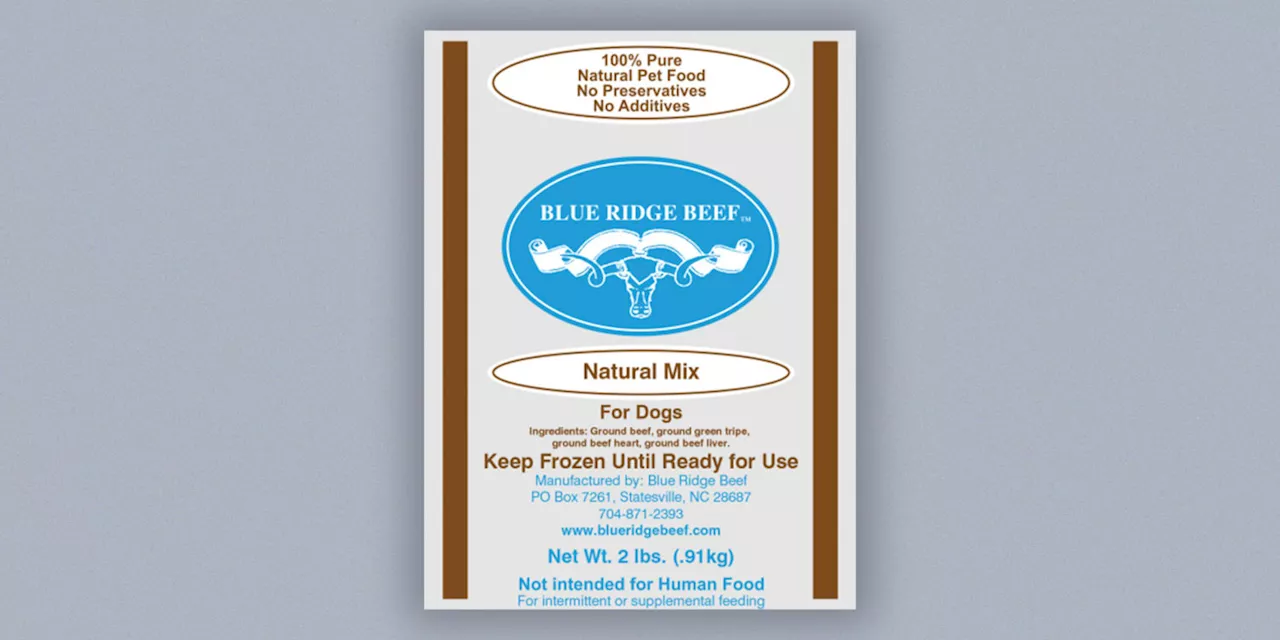 Blue Ridge Beef Recalls 5,700 Pounds of Natural Mix Dog Food Due to Salmonella Contamination