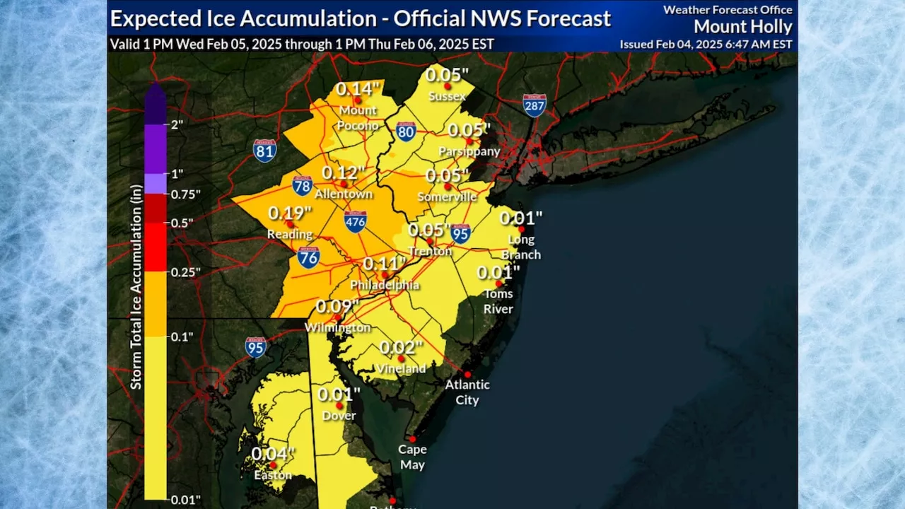 Winter Storm to Bring 'Icy Mess' to New Jersey Wednesday Night